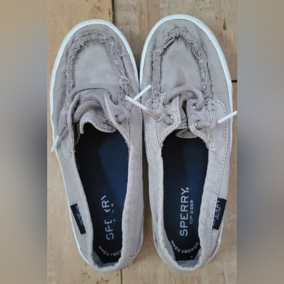 SPERRY Topsider boat sneaker slip on 6 khaki cream - Picture 6 of 8